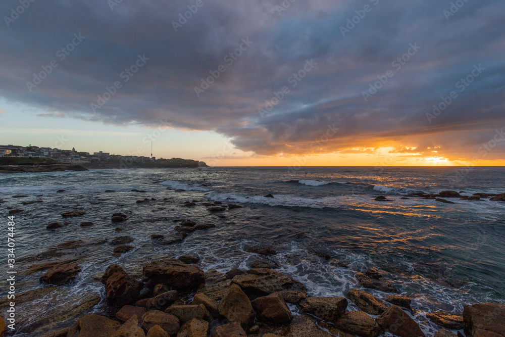 Sunrise view at Bronte Beach, Sydney.