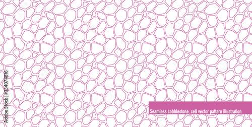 Seamless cobblestone, cell vector pattern illustration