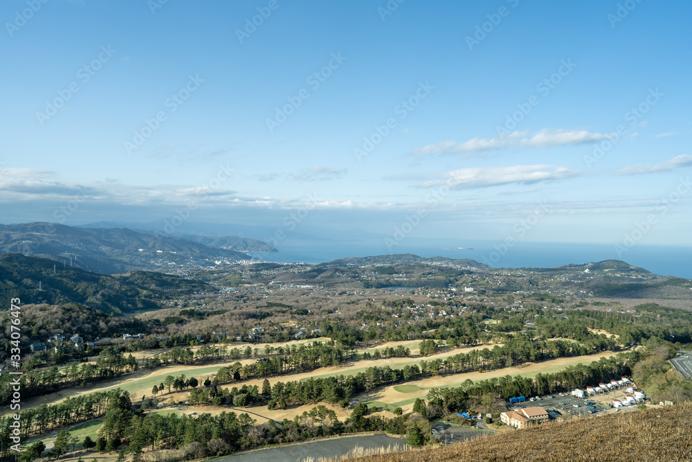 Naklejka premium 山から見渡す伊豆の景色