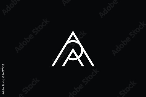 Minimal elegant monogram art logo. Outstanding professional trendy awesome artistic AA AP PA initial based Alphabet icon logo. Premium Business logo White color on black background