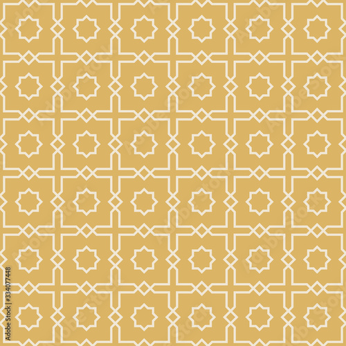 Gold geometric pattern. Wallpaper, textile design texture.