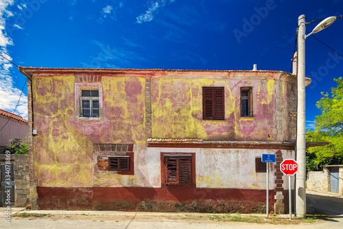 Ancient stone house in Privlaka village in the Zadar County of Croatia, Europe. photo