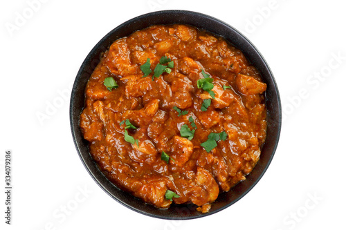 chicken curry isolated on a white background