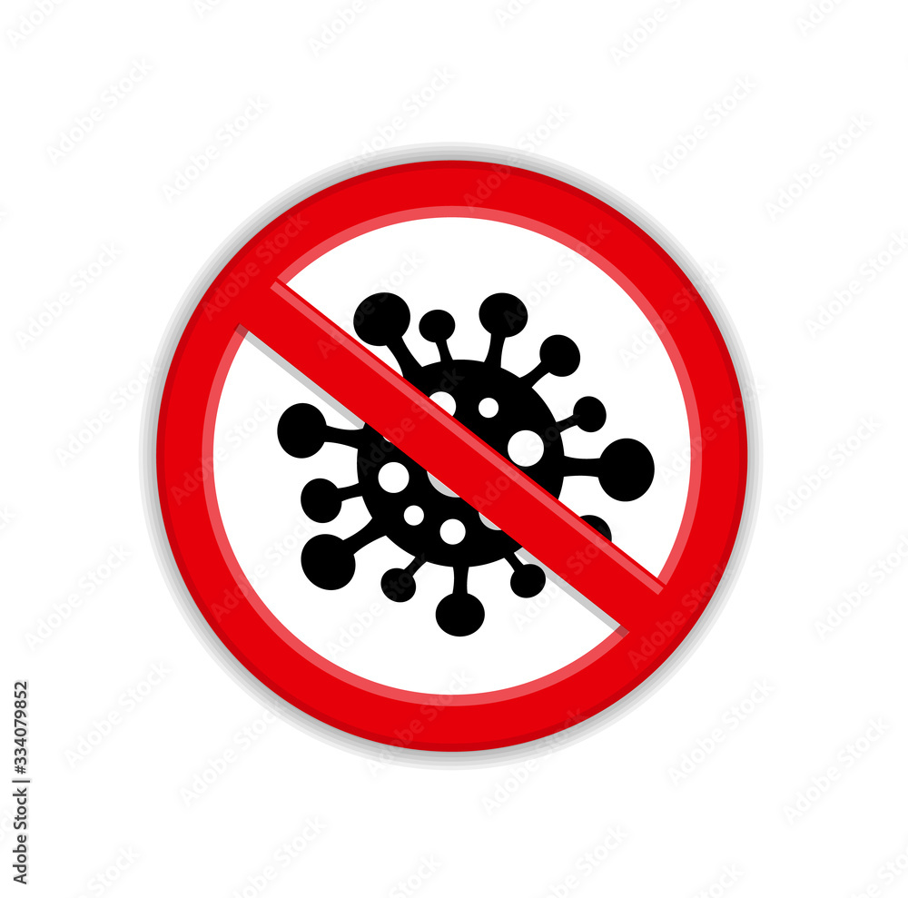 black silhouette of a dangerous virus in red forbidden sign on a white background black silhouette of a dangerous virus in red forbidden sign on a white background