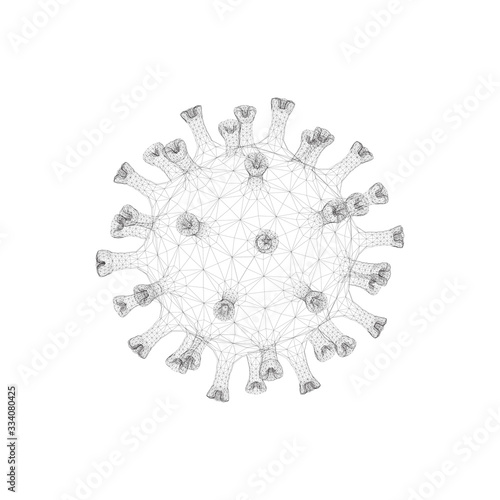 3d medical template of corona virus isolated on white background. Covid 19, coronavirus infection. Virus concept vector illustration.