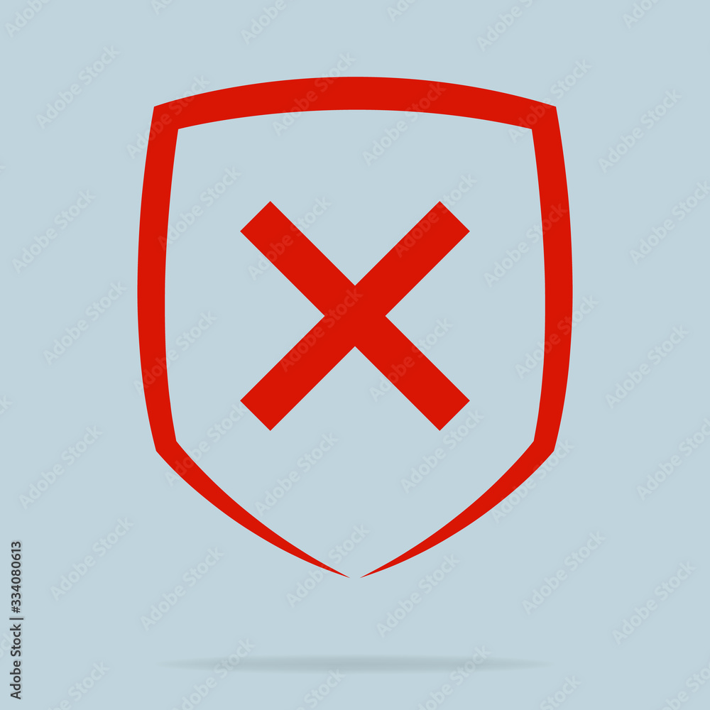 Fototapeta premium Guard shield cross concept. Health protection. Security label sign. Vector illustration design. Safety life.
