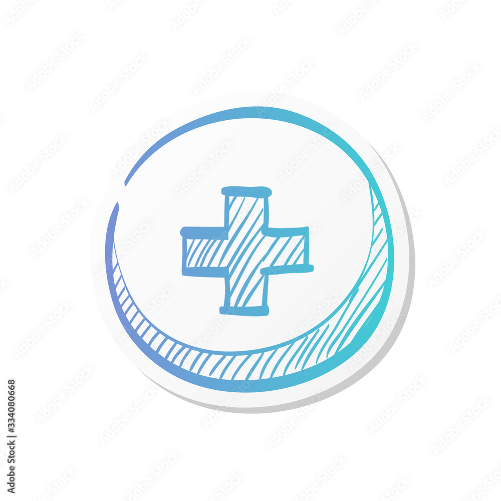 Obraz premium Sticker style icon - Plus sign