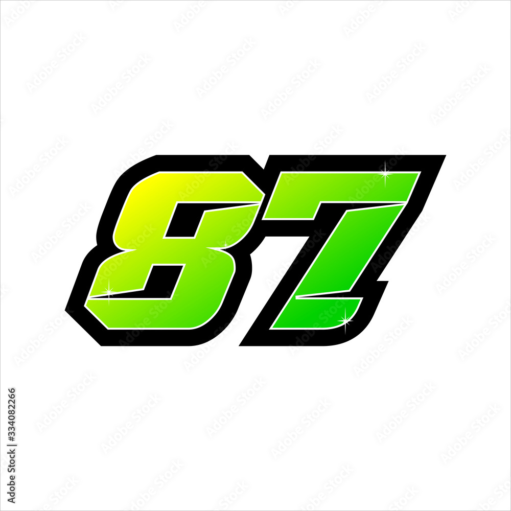 Vector Racing number 87, start racing number, sport race number with ...