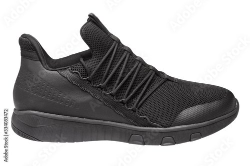 black high sneaker, on a white background, sports casual shoes