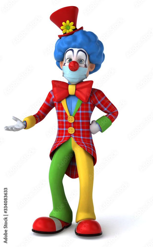 3D illustration of a cartoon character with a mask 3D illustration of a cartoon character with a mask