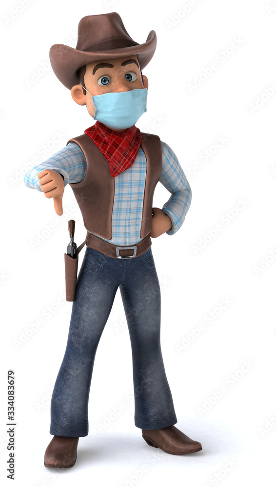 3D illustration of a cartoon character with a mask 3D illustration of a cartoon character with a mask