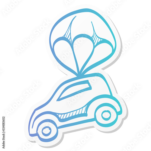 Sticker style icon - Car parachute