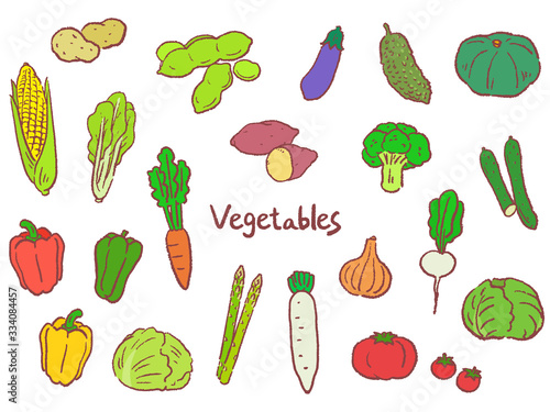 野菜 手描き おしゃれ セット イラスト Stock Vector Adobe Stock