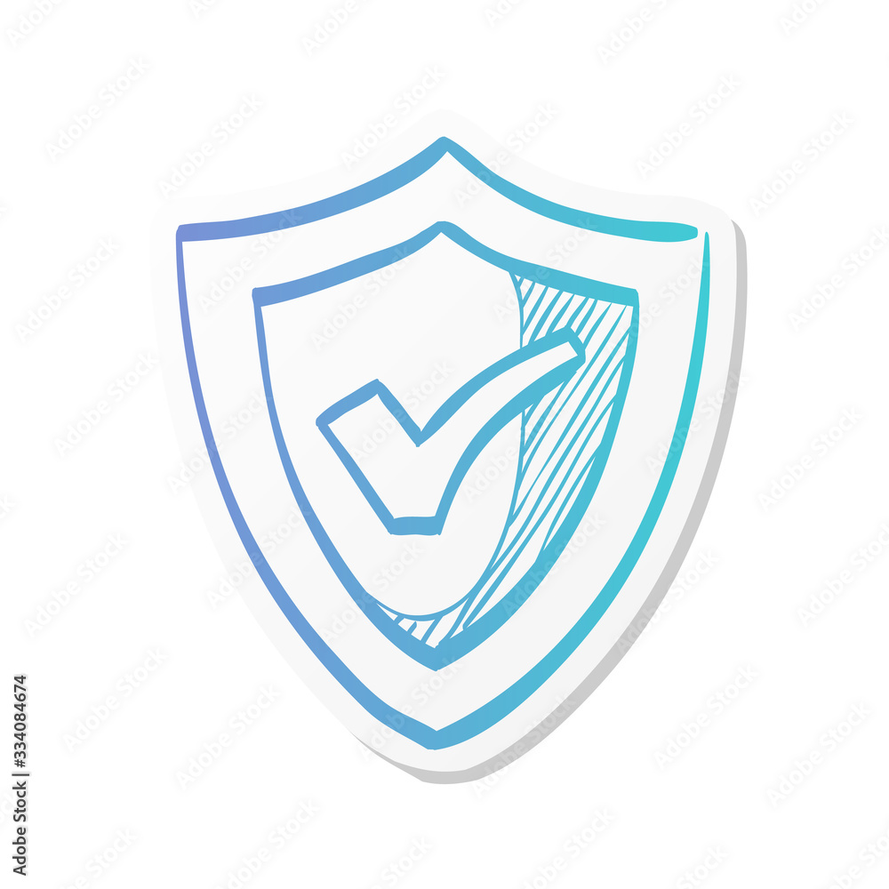 Sticker style icon - Shield check Sticker style icon - Shield check