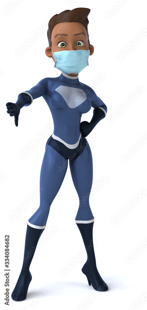 3D Illustration of a superhero with a mask 3D Illustration of a superhero with a mask