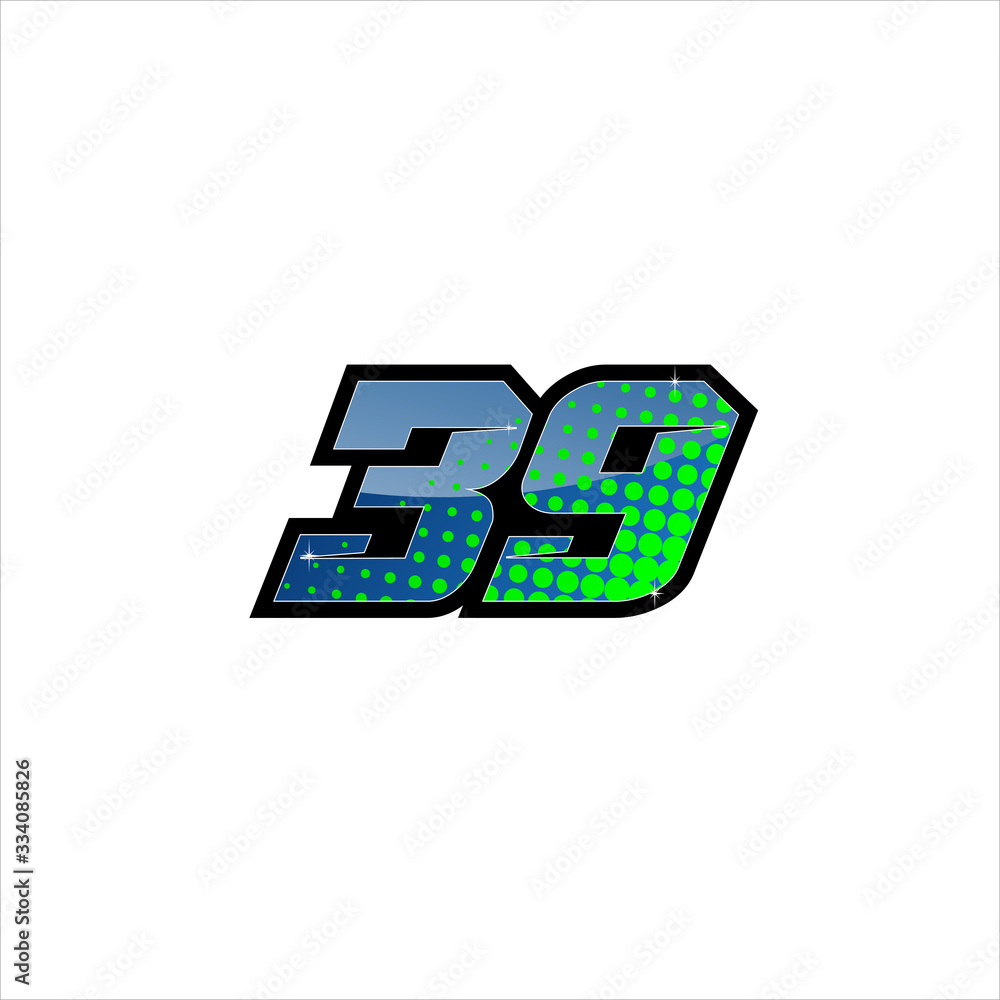 Vector Racing number 39, start racing number, sport race number with ...