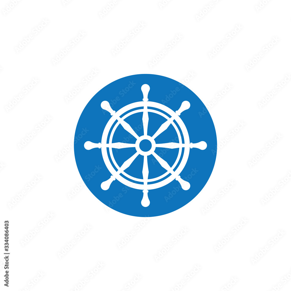 Ship wheel steering symbol vector icon Ship wheel steering symbol vector icon