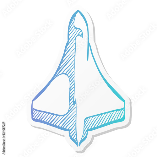 Sticker style icon - Supersonic airplane