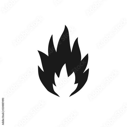 Flammable substance icon. Simple symbol of an open fire danger.