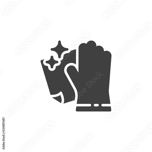 Cleaning with rag vector icon. filled flat sign for mobile concept and web design. Hand wiping with cloth glyph icon. Cleaning service symbol, logo illustration. Vector graphics