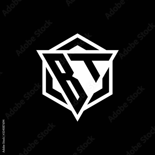 BT logo monogram with triangle and hexagon shape combination