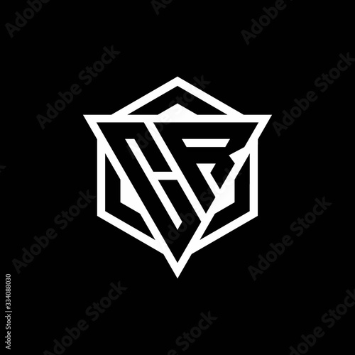 CR logo monogram with triangle and hexagon shape combination