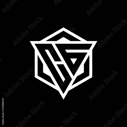 CG logo monogram with triangle and hexagon shape combination