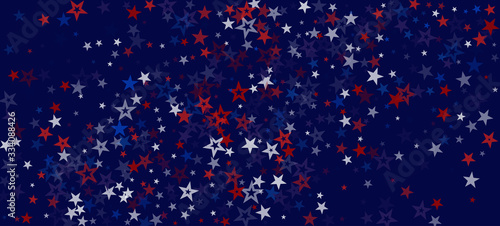 National American Stars Vector Background. USA 11th of November Memorial Labor Veteran's Independence 4th of July President's Day 