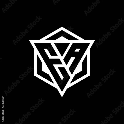 EA logo monogram with triangle and hexagon shape combination