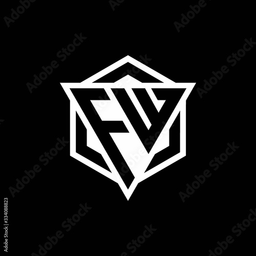 FW logo monogram with triangle and hexagon shape combination