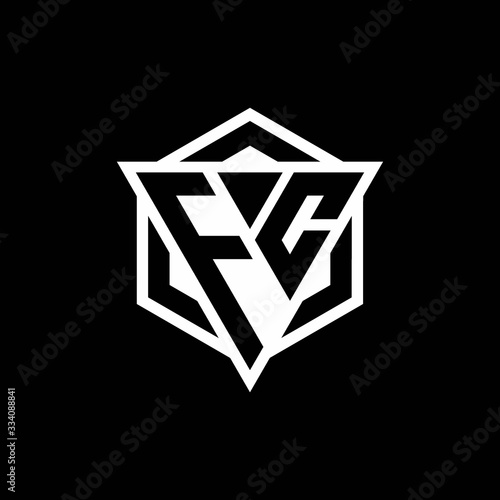 FC logo monogram with triangle and hexagon shape combination