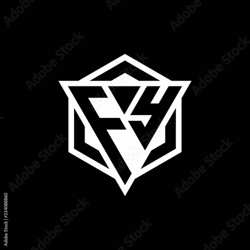 FY logo monogram with triangle and hexagon shape combination