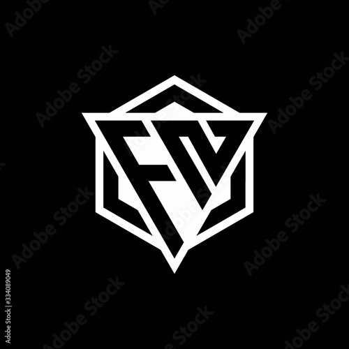 FN logo monogram with triangle and hexagon shape combination