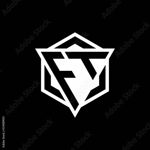 FT logo monogram with triangle and hexagon shape combination