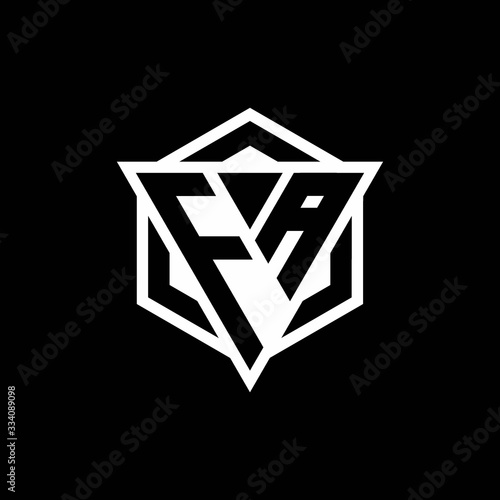 FA logo monogram with triangle and hexagon shape combination