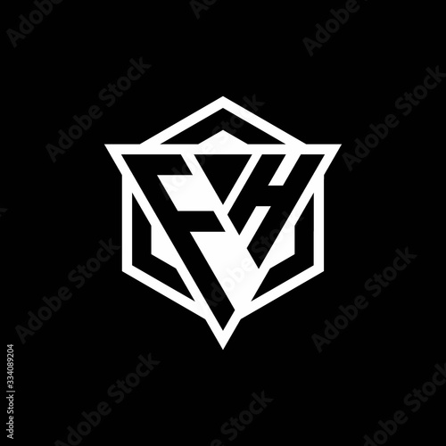 FH logo monogram with triangle and hexagon shape combination