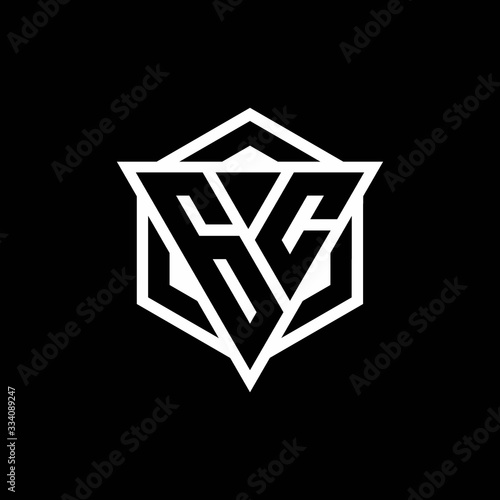 GC logo monogram with triangle and hexagon shape combination