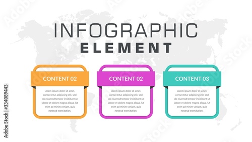 Three Point Infographic Design Vector for Business