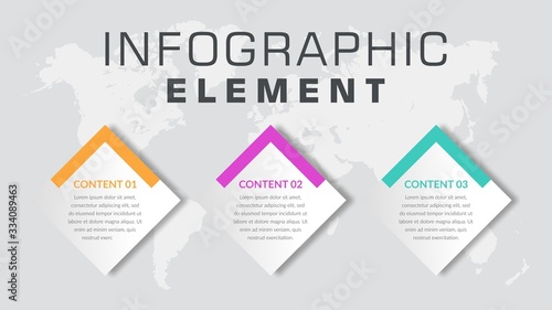 Three Point Infographic Design Vector for Business