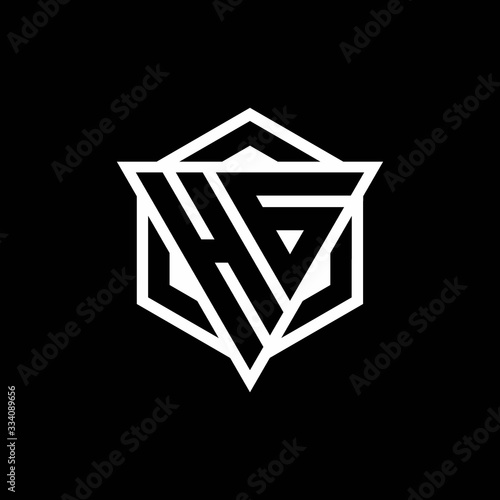 HG logo monogram with triangle and hexagon shape combination