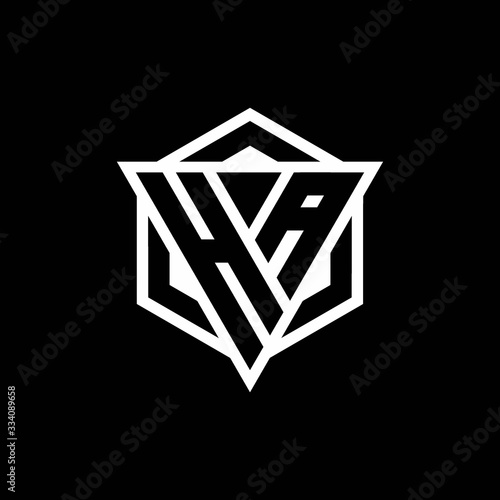 HA logo monogram with triangle and hexagon shape combination