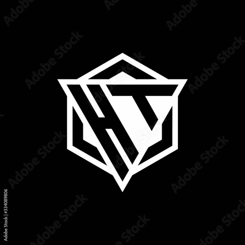 HT logo monogram with triangle and hexagon shape combination