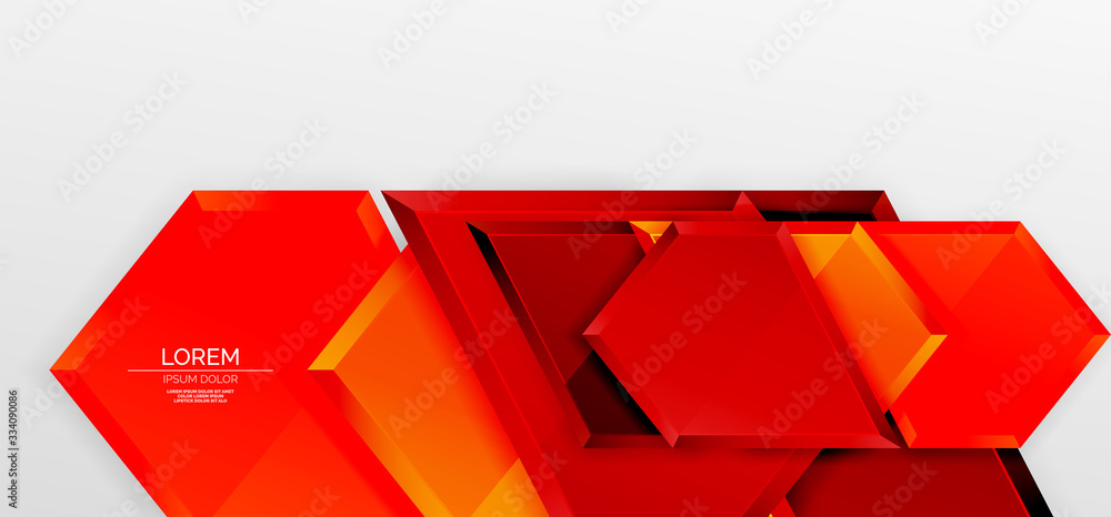 Metal glossy shiny geometric shapes with 3d effect composition. Techno futuristic vector abstract background For Wallpaper, Banner, Background, Card, Book Illustration, landing page