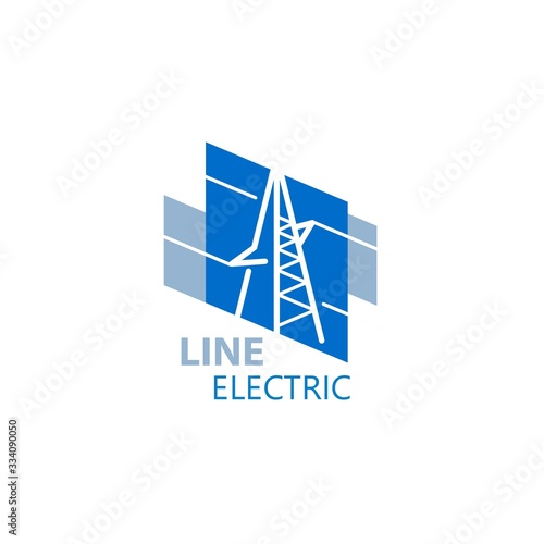 City Electric logo. High voltage pole lines elements.