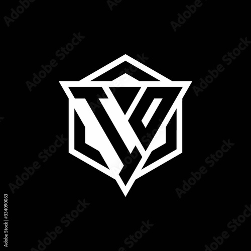 IO logo monogram with triangle and hexagon shape combination