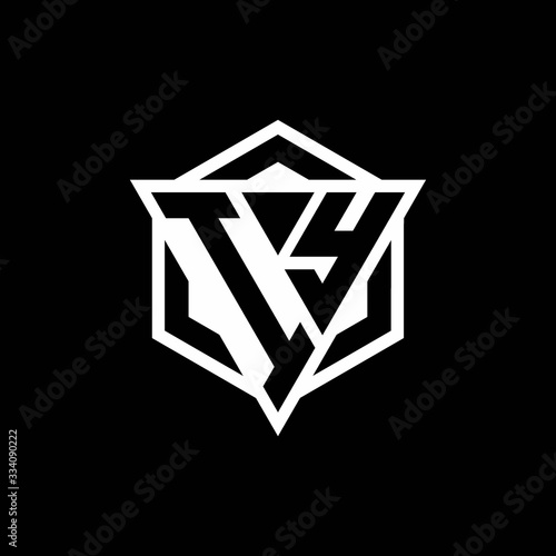 IY logo monogram with triangle and hexagon shape combination