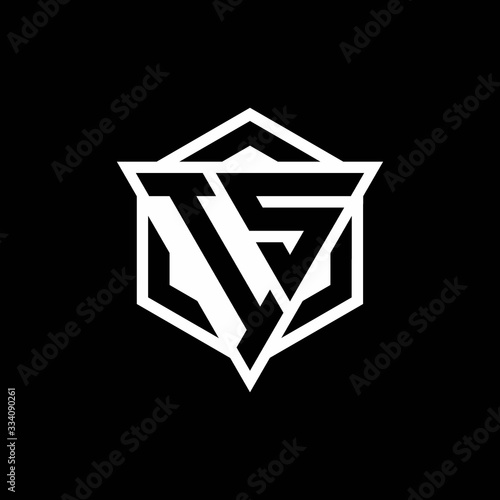 IS logo monogram with triangle and hexagon shape combination