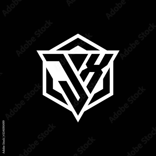 JX logo monogram with triangle and hexagon shape combination