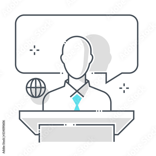 Witness related color line vector icon, illustration