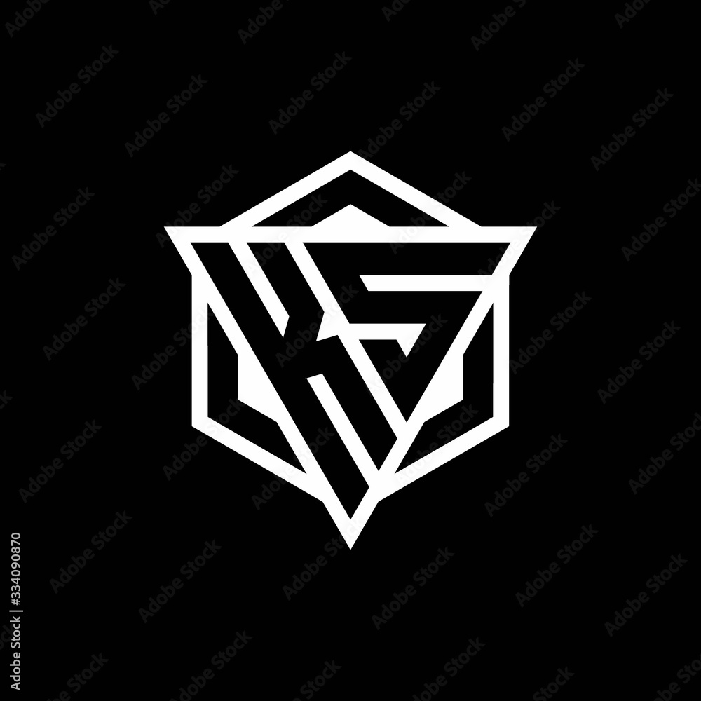 KS logo monogram with triangle and hexagon shape combination KS logo monogram with triangle and hexagon shape combination